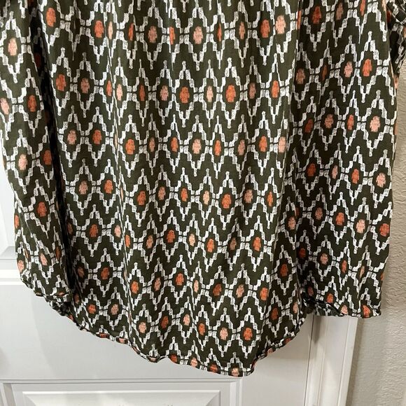 Sonoma Geometric Green Sleeveless Boho Top Keyhole Back Womens Size 2X - Picture 3 of 9